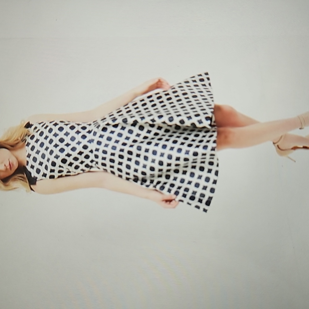 Ted Baker Black and White Geometric Dress